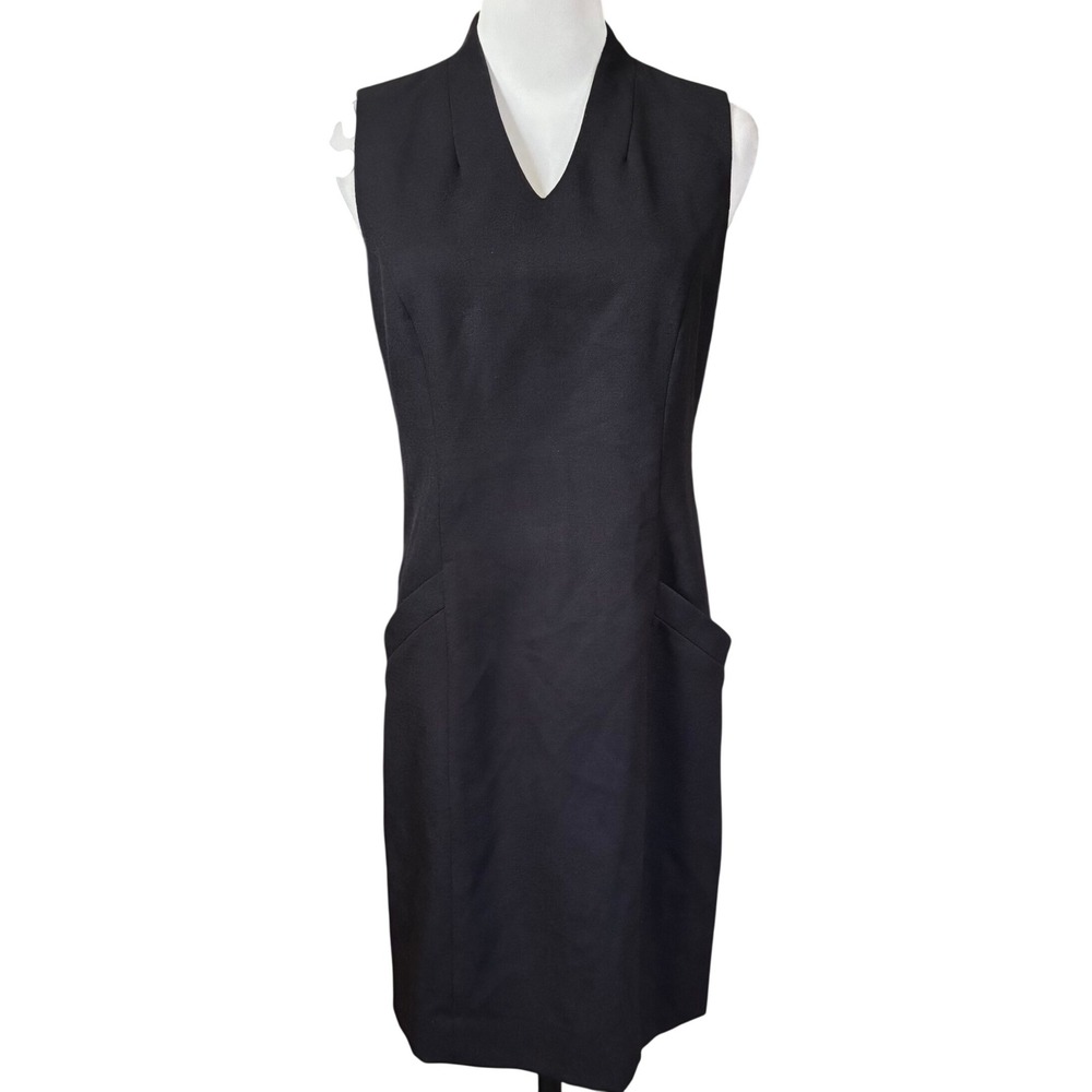 Pendleton Black 100% Virgin Wool Sleeveless Sheath Dress Size 4 Minimalist